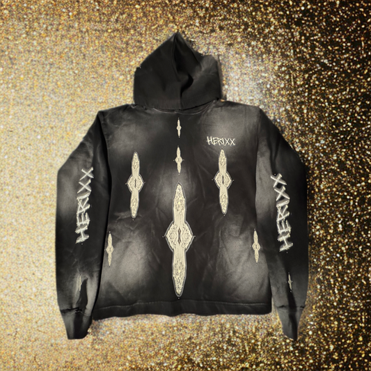 HERIXX BLESSED ONES COLLECTION -BLACK SUN DRIED PREMIUM HOODIE