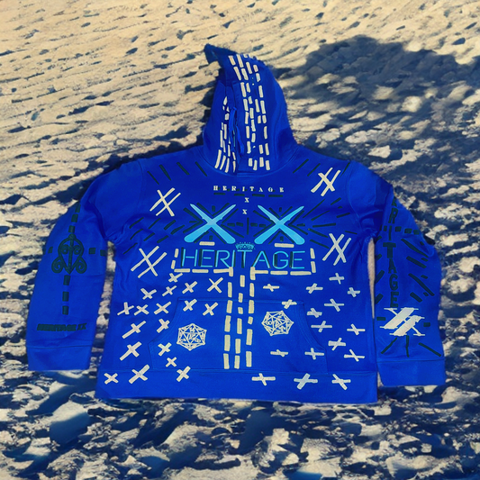 Heritage XX Blue Cotton Hoodie